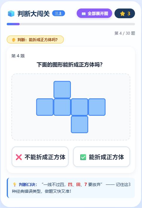 三下正方体展开图判断1